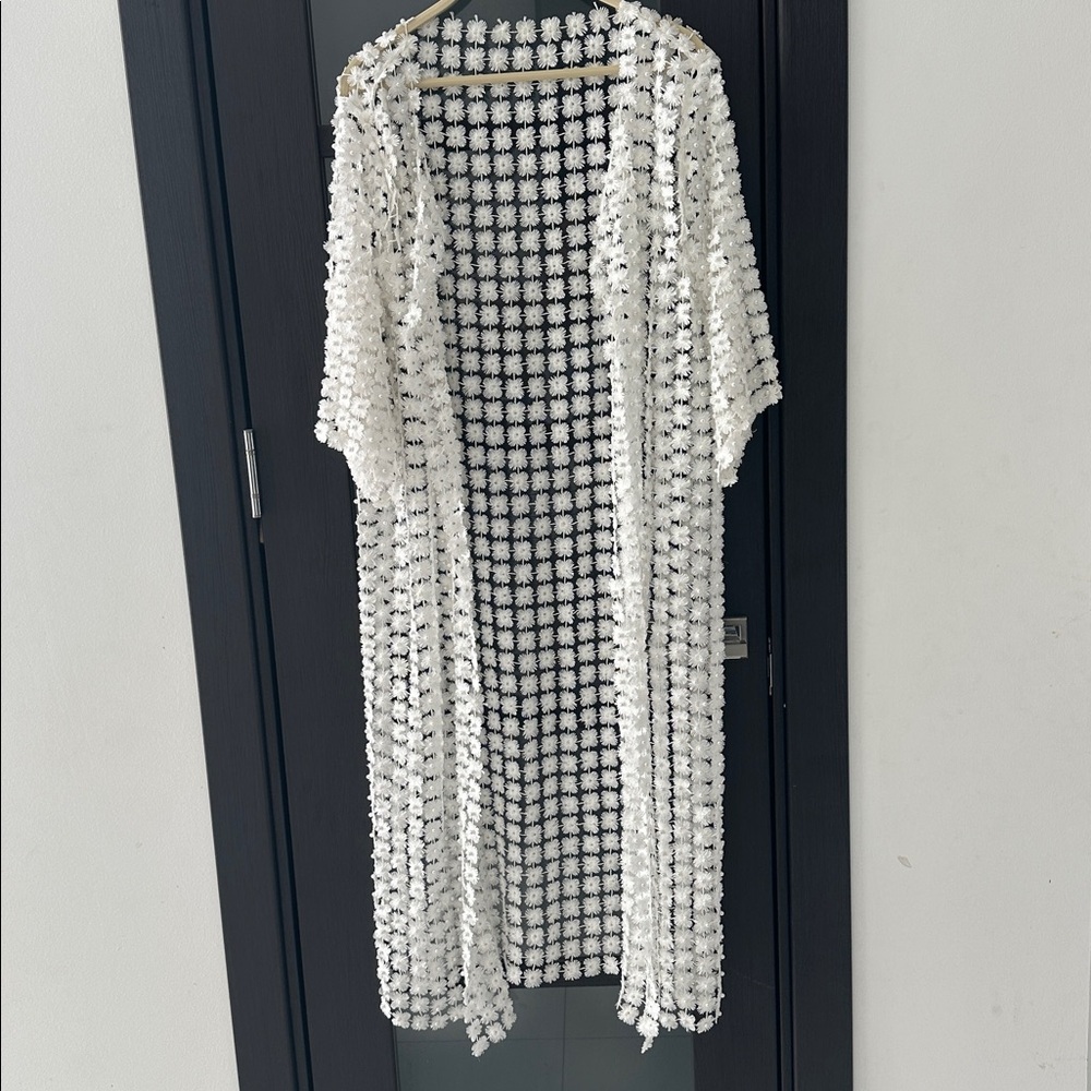 Joseph Ribkoff white beaded cover up